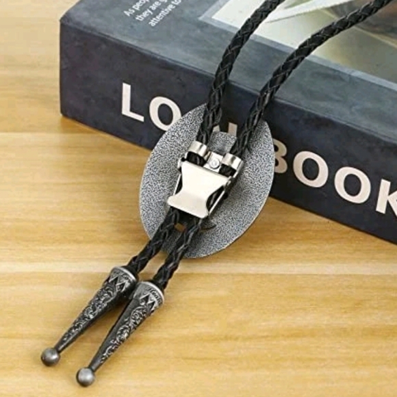 Cross Bolo Tie, Costume Horse Man Praying Caballo Caballero  New faith man praying at cross with horse leather bolo tie